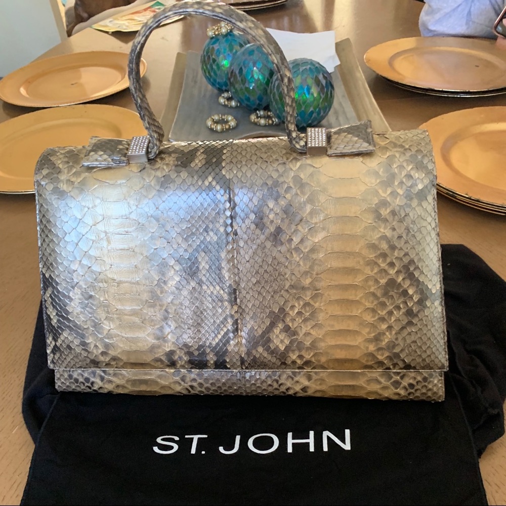 St. John Python Top Handle Bag - image 7